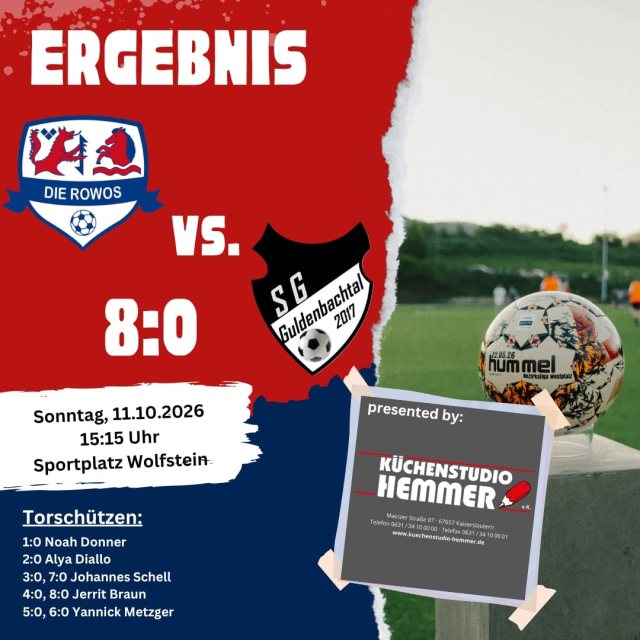 Deutliche Heimsiege am Sonntag. Rowo1 gewinnt zum siebten Mal in Folge. Rowo2 zum dritten Mal. Tolle Leistung von allen…